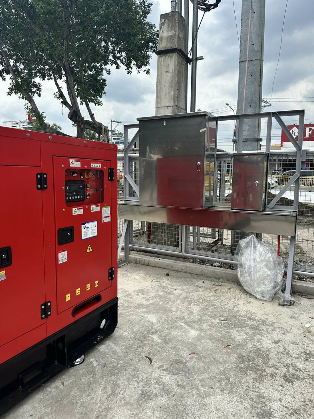 Standby generator with electrical enclosure