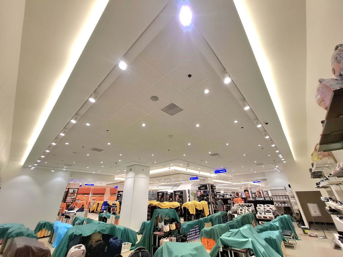 Department store ceiling during construction